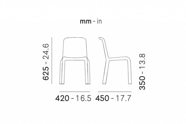 Стул пластиковый детский Snow Junior желтый 420х450х625 мм