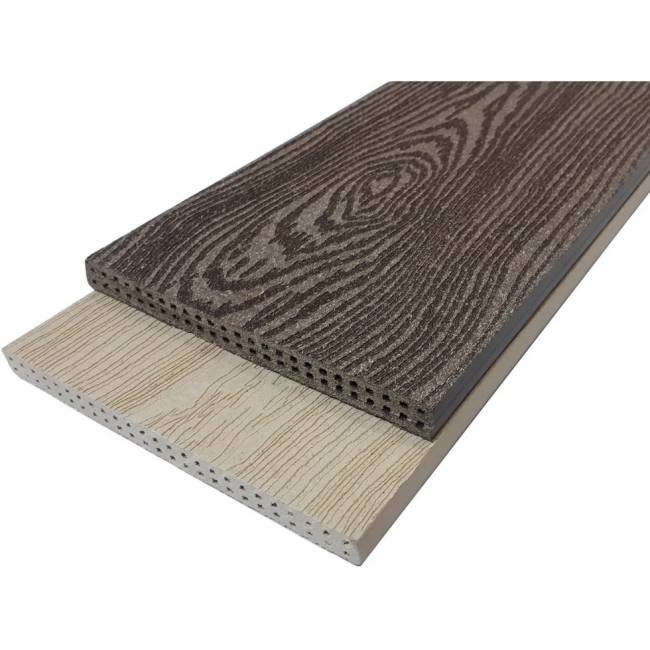 Подступёнок HOLZHOF с тиснением "Кольца дерева", 150*12*4000 мм, венге