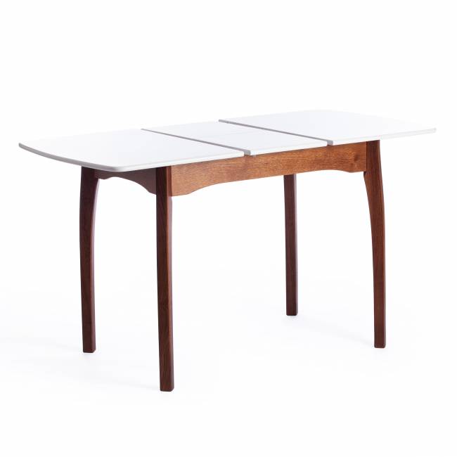 Стол CATERINA бук, мдф, 100+30x70x75, коричневый, белый коричневый, белый бук, мдф