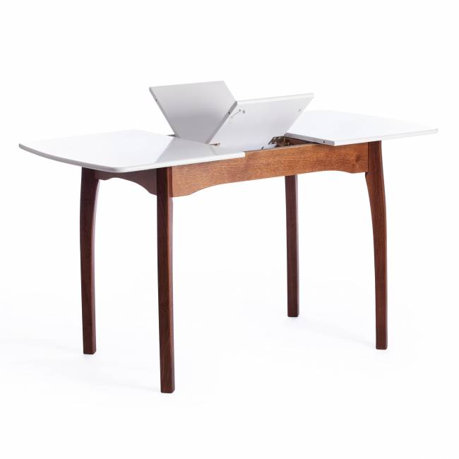 Стол CATERINA бук, мдф, 100+30x70x75, коричневый, белый коричневый, белый бук, мдф