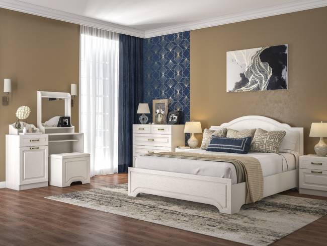 Кровать 1600 Ливерпуль 11.08 цвет ясень ваниль/белый