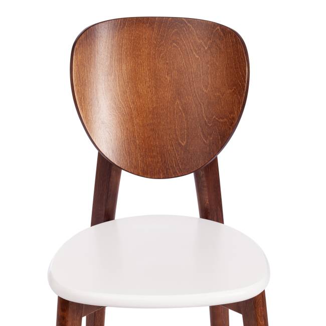 Стул DIAMANTE жесткое сидение бук, 42х42х85см, коричневый / белый (Комплект из 2 шт.) коричневый бук