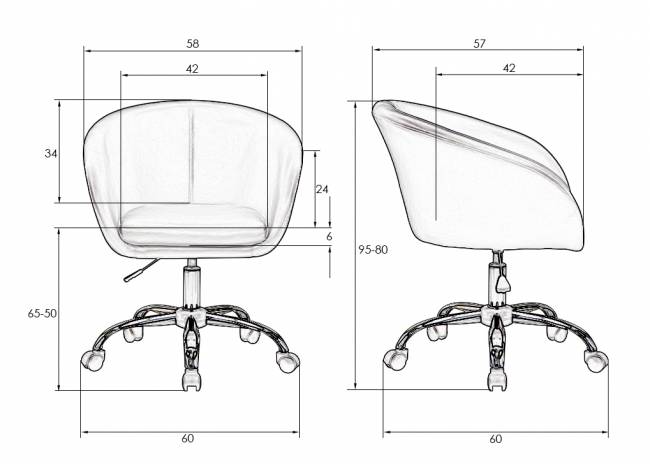 Офисное кресло для персонала DOBRIN BOBBY, белый