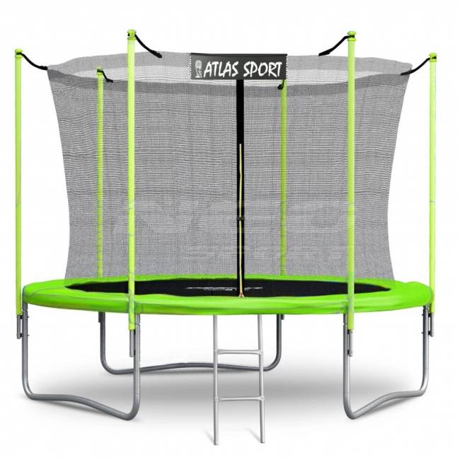 Батут "Atlas Sport", 252 см (8ft) с внутренней сеткой и лестницей GREEN