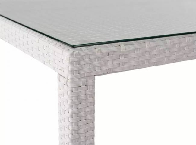 Стол садовый плетеный из искусственного ротанга MILANO 150 см белый Стол садовый плетеный из искусственного ротанга MILANO 150 см белый