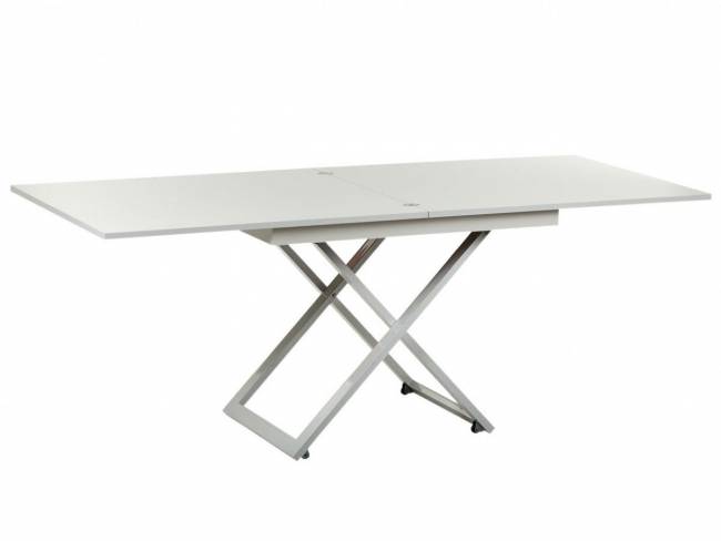 Стол-трансформер Левмар Cross D78/S64 белый/ опоры белые