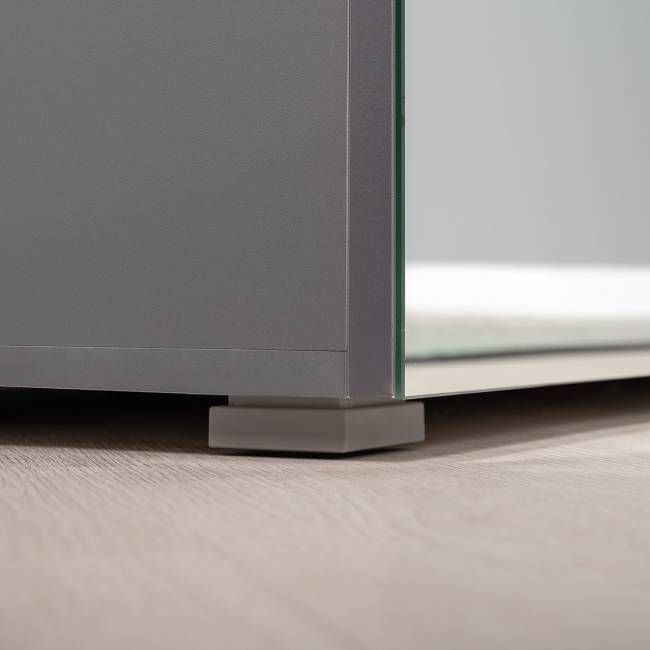 Шкаф для одежды и шкаф-пенал Октава цвет серый графит/дуб крафт золотой/зеркало