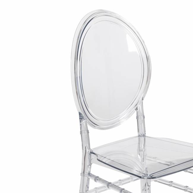 Стул MEDALION (mod. 921) пластик, 39 х 49 х 90,5 см, Transparent (Прозрачный)  (Комплект из 2 шт.) прозрачный пластик