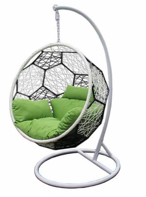 Кресло-качели подвесные "Вена", из искусственного ротанга, черный, белый, зеленый