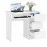 Стол компьютерный три ящика Мори МС-6 правый цвет белый