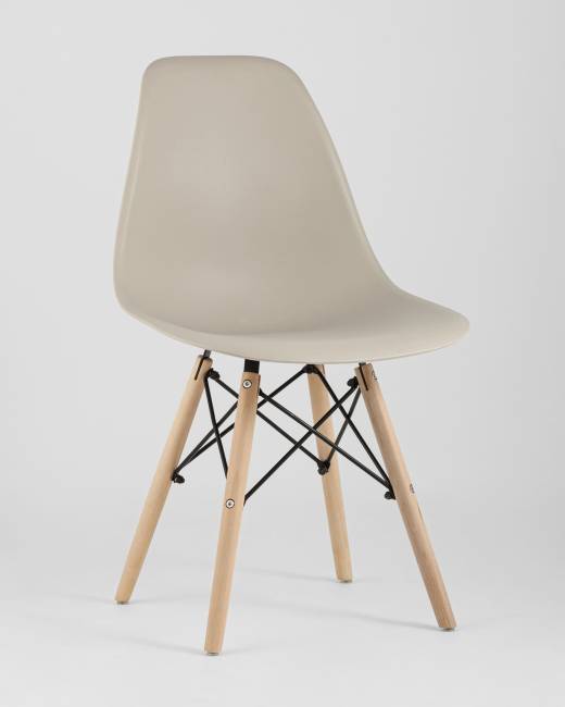 Стул Eames Style DSW бежевый x4 (разборный каркас)