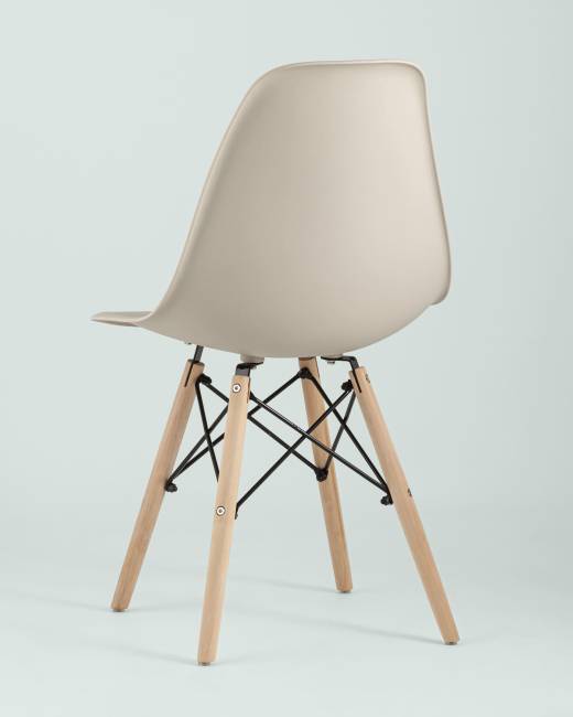 Стул Eames Style DSW бежевый x4 (разборный каркас)