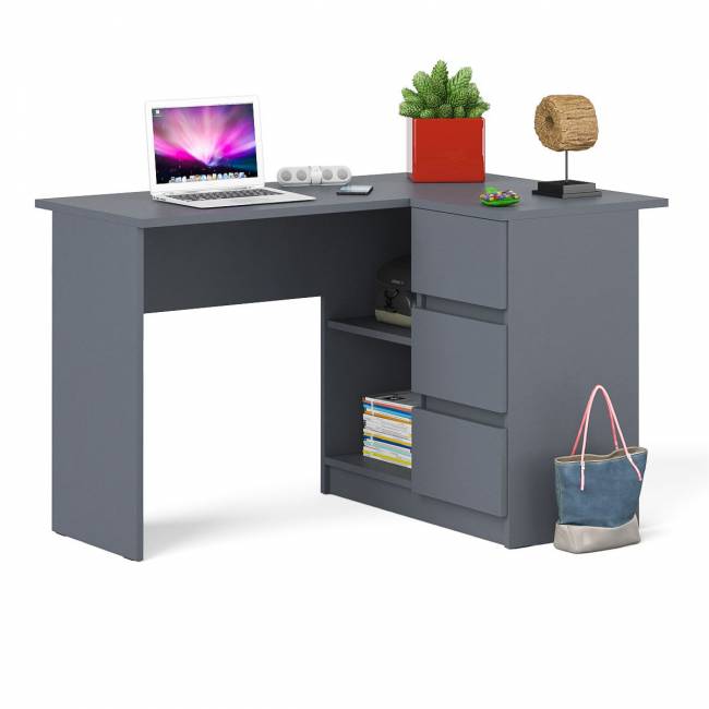 Угловой компьютерный стол Мори МС-16 правый цвет графит Угловой компьютерный стол Мори МС-16 правый цвет графит
