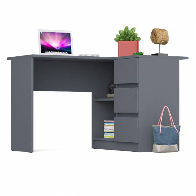 Угловой компьютерный стол Мори МС-16 правый цвет графит Угловой компьютерный стол Мори МС-16 правый цвет графит