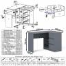Угловой компьютерный стол Мори МС-16 правый цвет графит Угловой компьютерный стол Мори МС-16 правый цвет графит