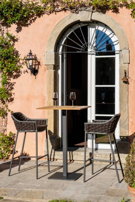 Кресло барное плетеное Panama антрацит, коричневый 540х540х1010 мм Кресло барное плетеное Panama антрацит, коричневый 540х540х1010 мм