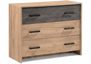 Комод Taika дуб золотой / камень темный