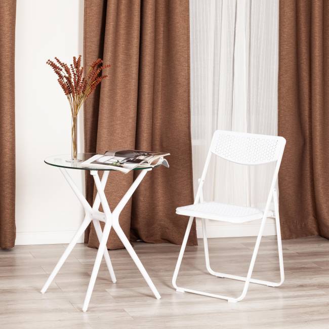 Стул складной FOLDER (mod. 3016) / 1 шт. в упаковке каркас: металл, сиденье/спинка: пластик, 48,5 х 48 х 82,5 см, white (белый) белый каркас: металл, сиденье/спинка: пластик
