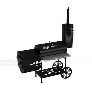 Гриль-Смокер казан XXL, из стали толщиной 4 мм, печь слева, в термостойкой покраске Гриль-Смокер казан XXL, из стали толщиной 4 мм, печь слева, в термостойкой покраске