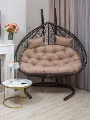 Подвесное двухместное кресло из искусственного ротанга "BUENO GRANDE", коричневый