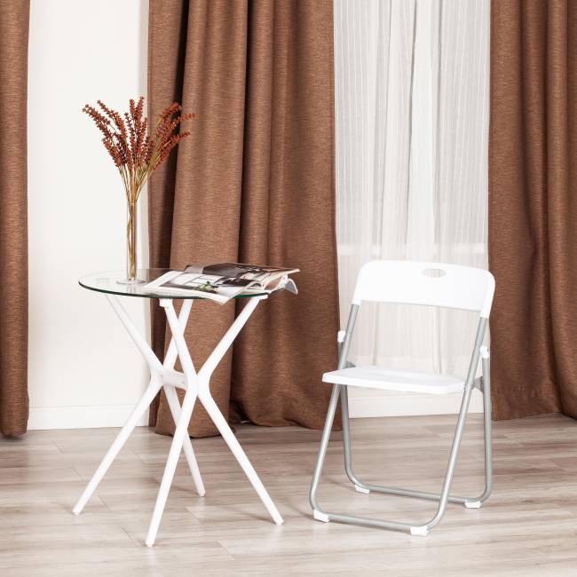 Стул складной FOLDER (mod. 3017H) / 1 шт. в упаковке каркас: металл, сиденье/спинка: пластик, 49 x 46.5 x 73.5 см, white (белый) / grey (серый) белый, серый каркас: металл, сиденье/спинка: пластик