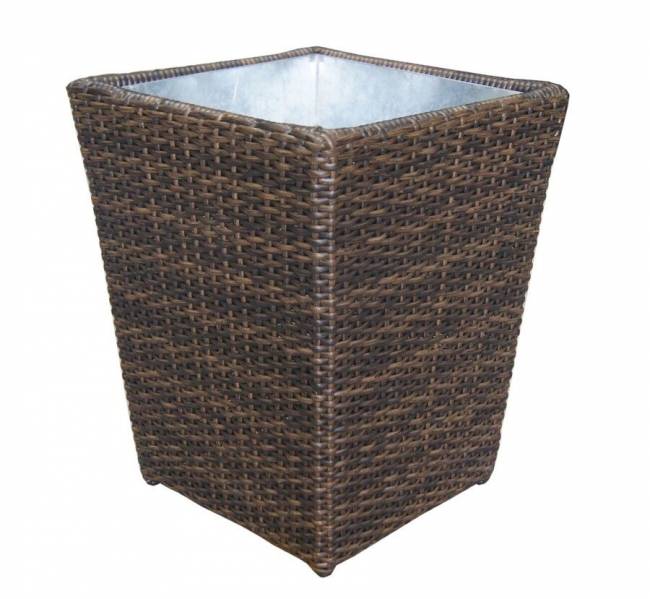 Кашпо "Малага" малое, из искусственного ротанга, коричневый, черный