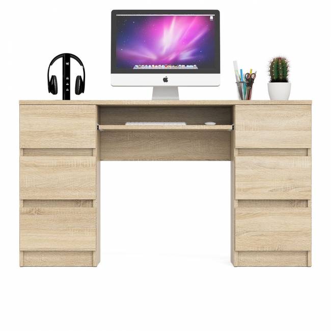 Компьютерный стол с двумя тумбами Мори МС-2 цвет дуб сонома