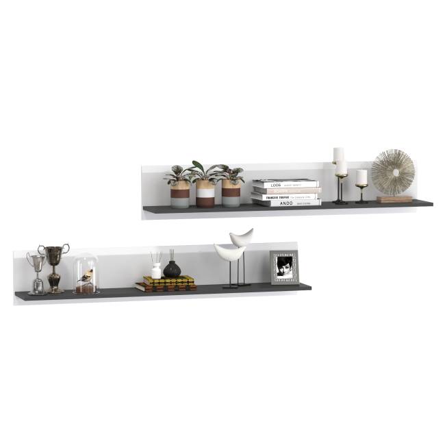 Две открытых полки Сидней цвет белый/чёрный Две открытых полки Сидней цвет белый/чёрный