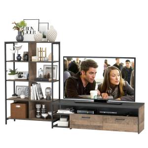 TV-тумба со стеллажом Трувор 13.151.02 цвет дуб гранж песочный/интра