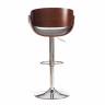 Барный стул LANDO (mod.4036) металл/дерево/ткань, 59х51х93-114 см, высота сиденья 62-83 см, серый/орех/хром, Aimcasa 28 орех темный, серый металл/дерево/ткань