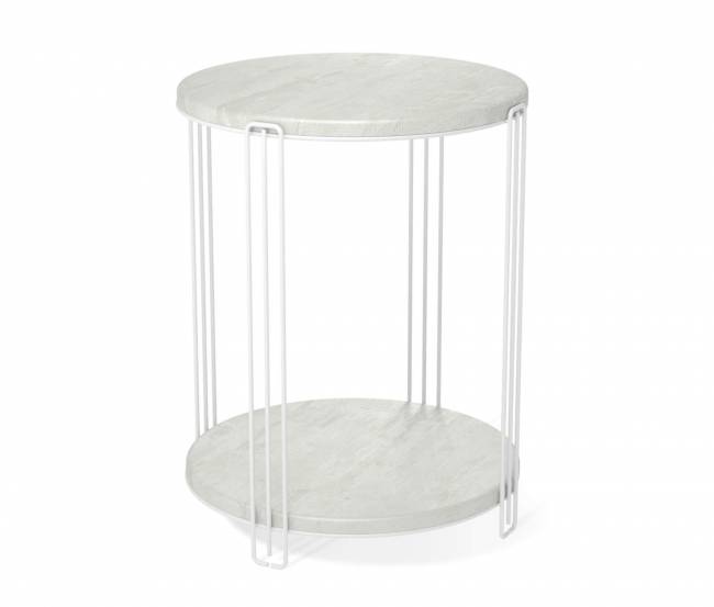 Столик кофейный SHT-CT33-1 белый муар / бетон лофт