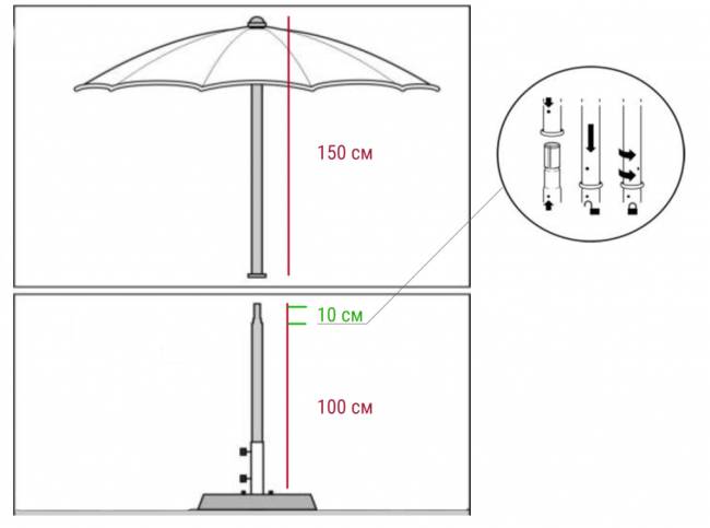 Зонт профессиональный пляжный Ø2.6 м Cezanne Ø2600 мм Зонт профессиональный пляжный Ø2.6 м Cezanne Ø2600 мм
