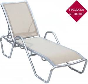 Шезлонг-лежак металлический Lotos Sunbed тортора 2000х625х1050 мм