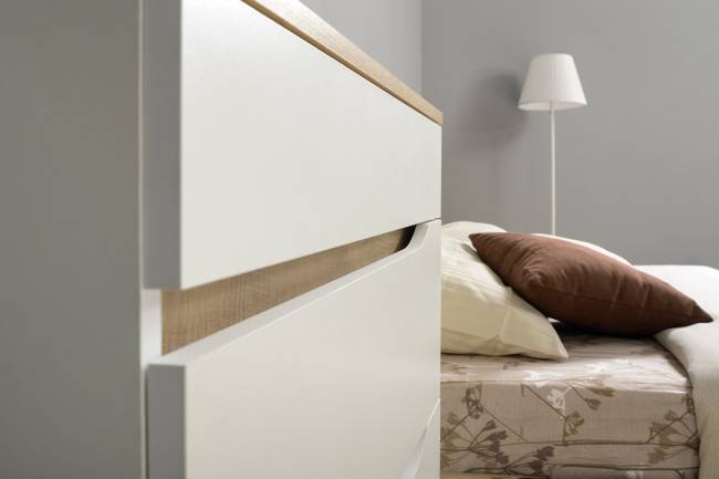 Два комода Муссон цвет белый/дуб эндгрейн элегантный