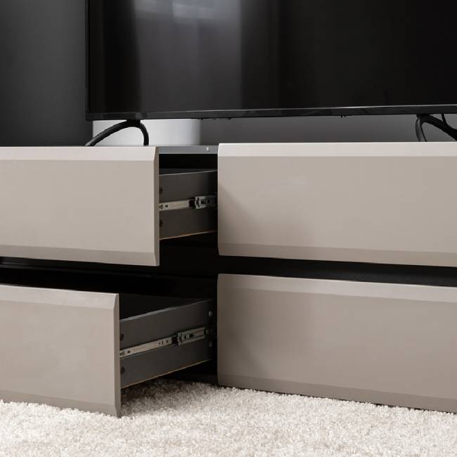 Две ТВ-тумбы с двумя навесными открытыми полками Сидней цвет антрацит/МДФ веллюто капучино Две ТВ-тумбы с двумя навесными открытыми полками Сидней цвет антрацит/МДФ веллюто капучино