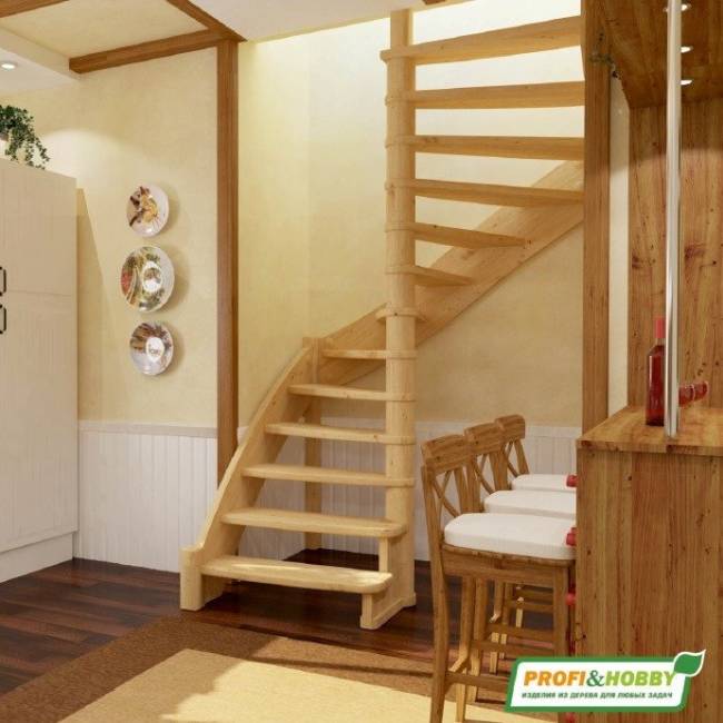 Деревянная лестница ЛС-01м под покраску