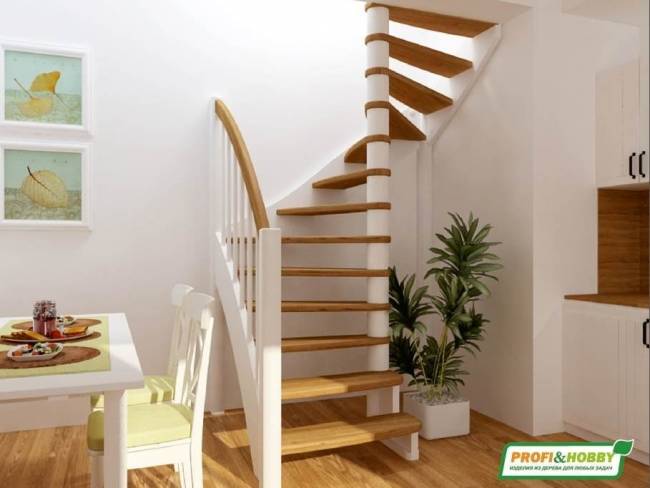 Деревянная лестница ЛС-04м под покраску