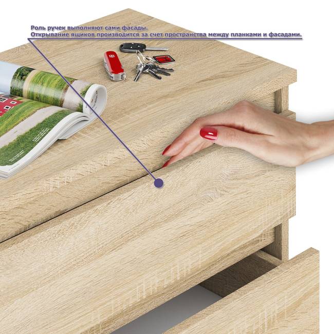 Широкий комод Мори МК1380.6 и стол компьютерный МС-6 три ящика слева цвет дуб сонома Широкий комод Мори МК1380.6 и стол компьютерный МС-6 три ящика слева цвет дуб сонома