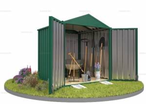 Хозблок SKOGGY секционный с двускатной крышей 2 х 2 м, зелёный мох Хозблок SKOGGY секционный с двускатной крышей 2 х 2 м, зелёный мох