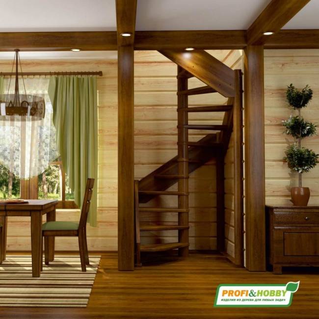 Деревянная лестница ЛС-1.2х под покраску