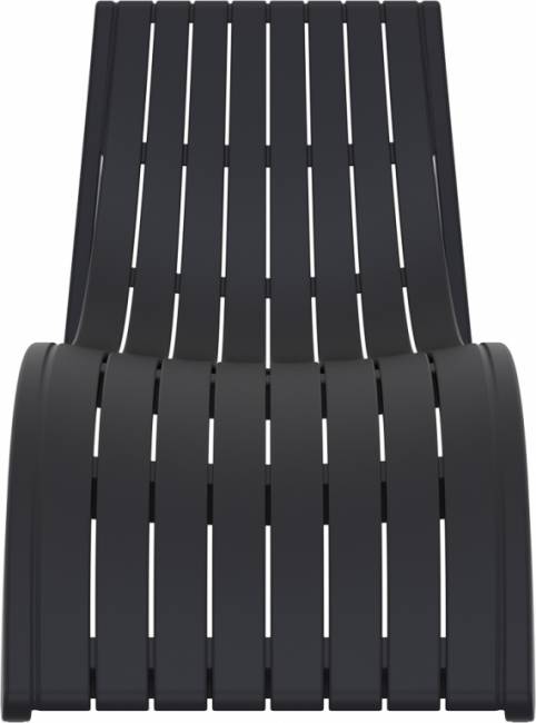 Шезлонг-лежак пластиковый Slim черный 1800х720х700 мм