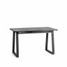 Стол MALTIDO ЛДСП/HPL/металл, 130 х 75+30 х 75 см, Гранит тёмный/чёрный Гранит тёмный/чёрный ЛДСП/HPL/металл