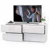 Тумба под ТВ Сидней 13.63 цвет белый/чёрный/МДФ белый глянец