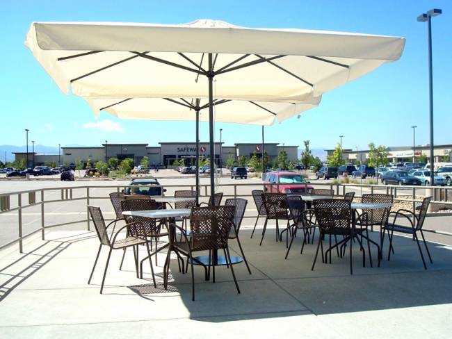 Зонт профессиональный телескопический 3.5х3.5 м Leonardo Telescopic антрацит, слоновая кость 3500х3500 мм