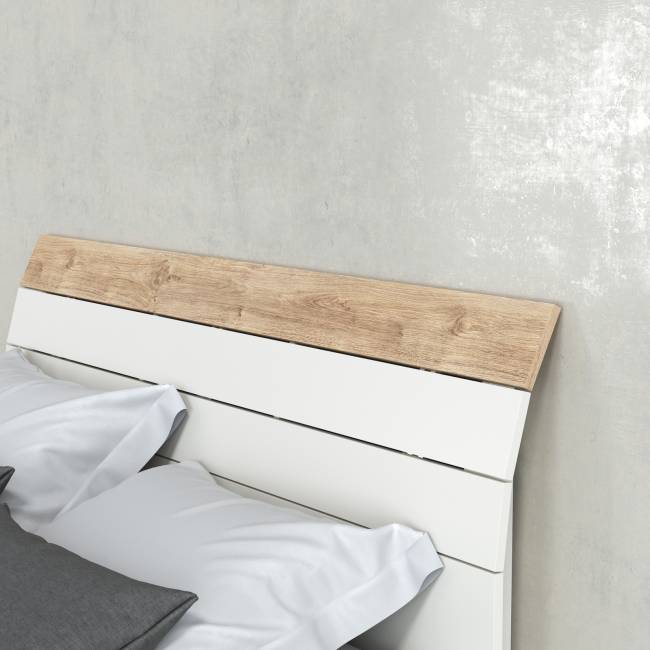 Мебель для спальни Муссон 1600 с тумбой для аппаратуры 13.276 цвет белый/чёрный/дуб эндгрейн элегантный