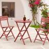 Стол пластиковый складной Helen Folding Table Ø60 марсала Ø600х740 мм