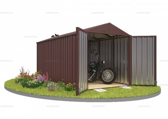 Хозблок SKOGGY секционный с двускатной крышей 5 х 2 м, шоколадный Хозблок SKOGGY секционный с двускатной крышей 5 х 2 м, шоколадный