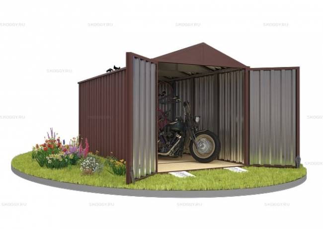 Хозблок SKOGGY секционный с двускатной крышей 5 х 2 м, шоколадный Хозблок SKOGGY секционный с двускатной крышей 5 х 2 м, шоколадный