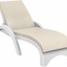 Шезлонг пластиковый с матрасом GS 1009 (Fiji) белый, слоновая кость 1870x730x340 мм